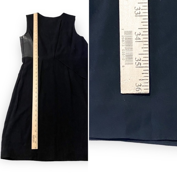 NWT Alexander Wang Black Sheath Dress with Leather Inset, Size 10 - Picture 14 of 15